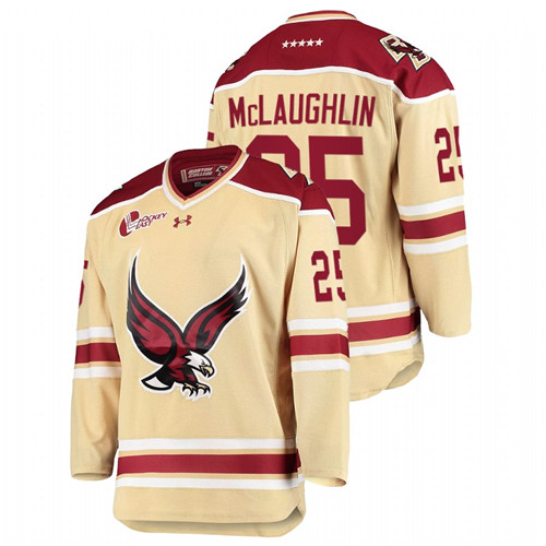 Marc McLaughlin College Hockey 2021-22 Boston College Eagles Beige Jersey
