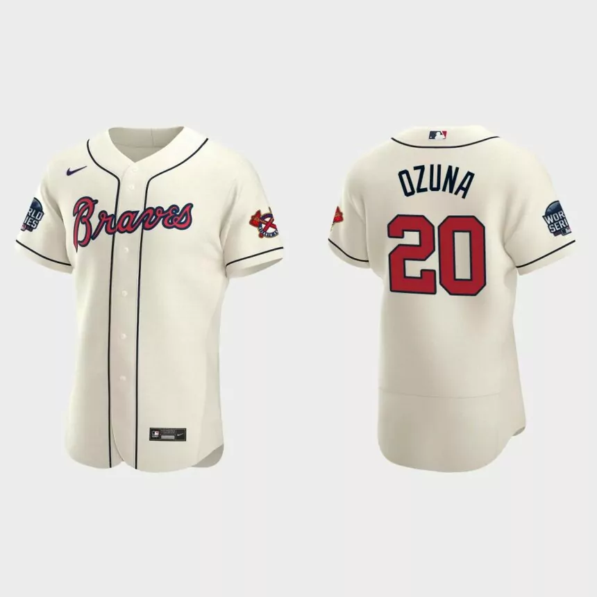 Marcell Ozuna Atlanta Braves 2021 World Series Authentic Jersey – Cream