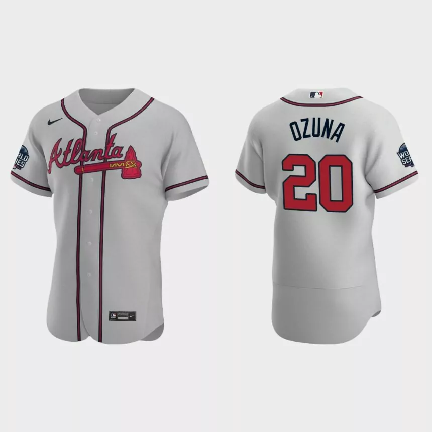 Marcell Ozuna Atlanta Braves 2021 World Series Authentic Jersey – Gray