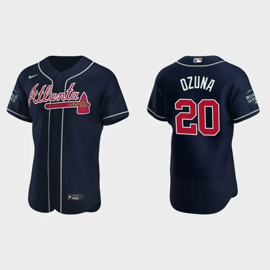 Marcell Ozuna Atlanta Braves 2021 World Series Authentic Jersey – Navy