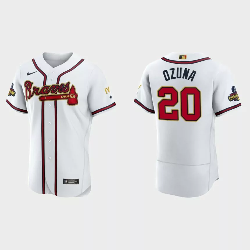 Marcell Ozuna Atlanta Braves 2022 Gold Program White Authentic Jersey