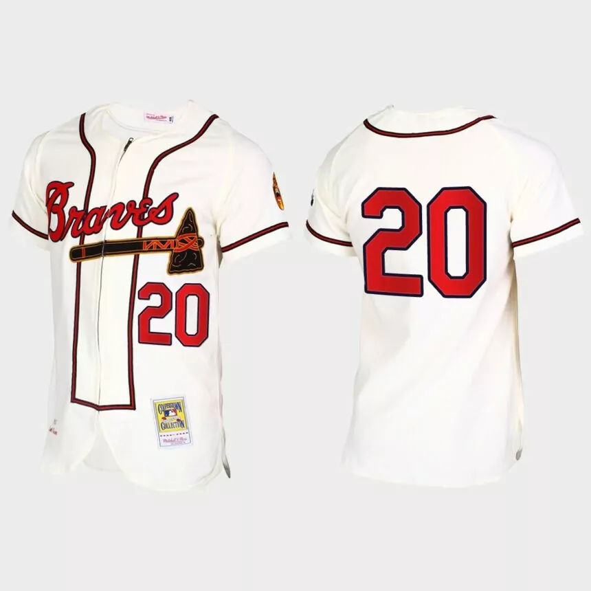 Marcell Ozuna Atlanta Braves Throwback Authentic Jersey – Cream