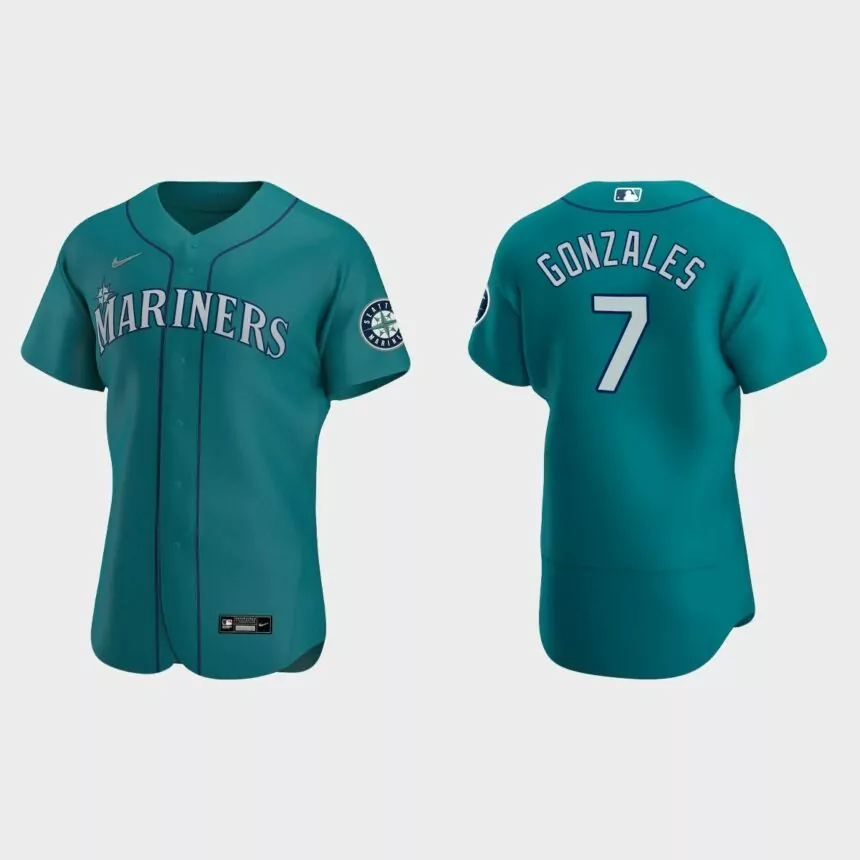 Marco Gonzales #7 Seattle Mariners Aqua Authentic 2020 Alternate Jersey