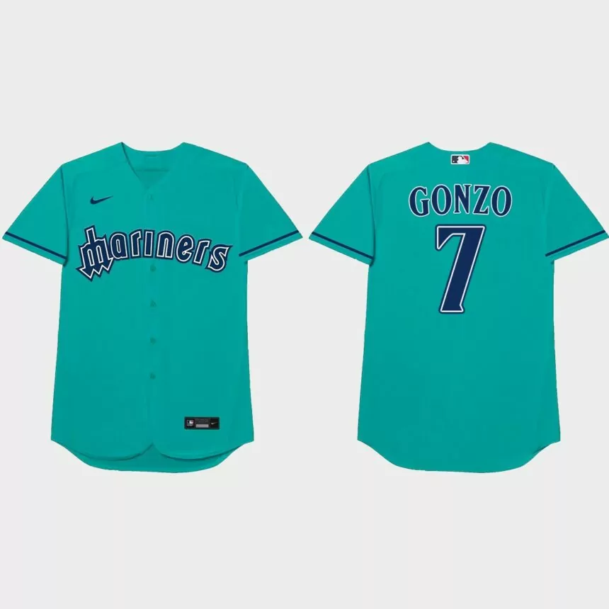 Marco Gonzales Nickname Mariners 2021 Players’ Weekend Gonzo Jersey – Aqua