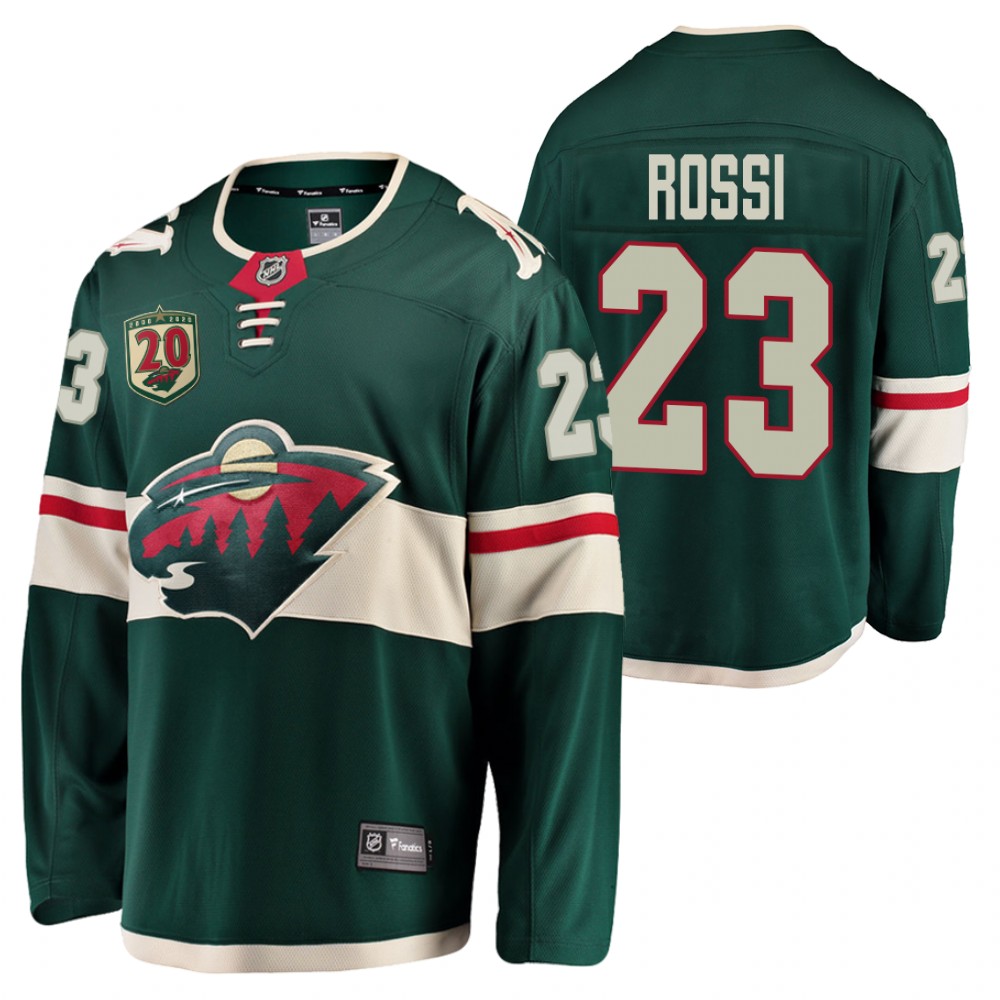 Marco Rossi Minnesota Wild 2020 NHL Draft Green Home 20th Anniversary Jersey