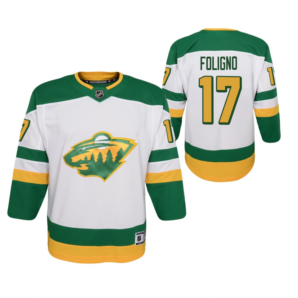 Marcus Foligno Minnesota Wild 2021 Reverse Retro White Youth Jersey Replica