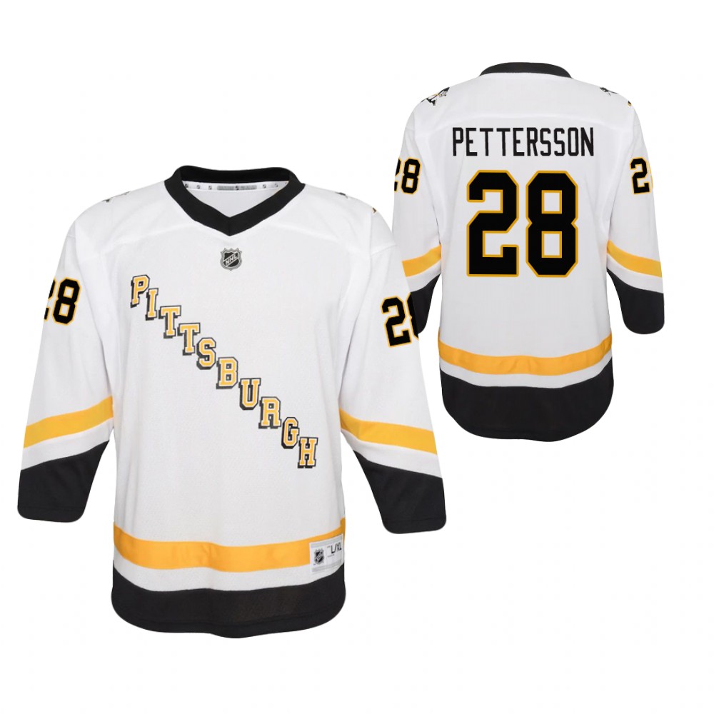 Marcus Pettersson Pittsburgh Penguins 2021 Reverse Retro White Youth Jersey Replica