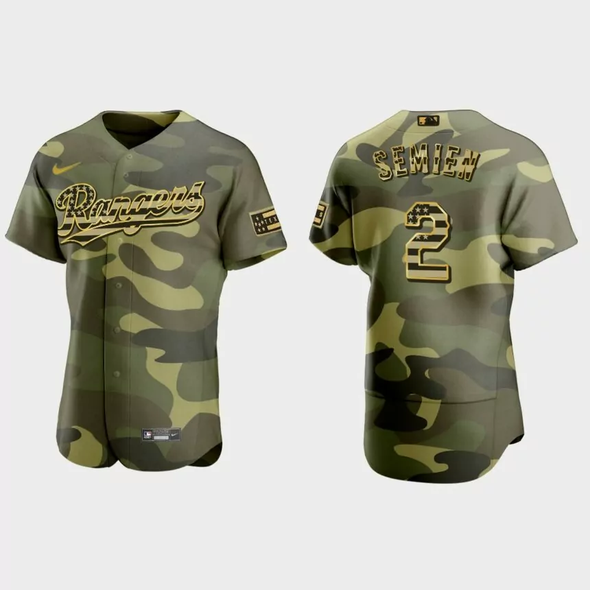 Marcus Semien Texas Rangers 2022 Armed Forces Day Authentic Jersey – Camo