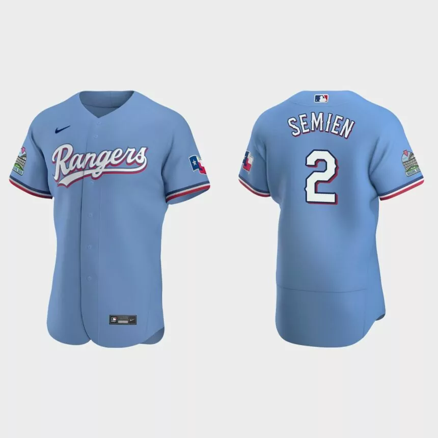 Marcus Semien Texas Rangers Authentic Alternate Jersey – Light Blue