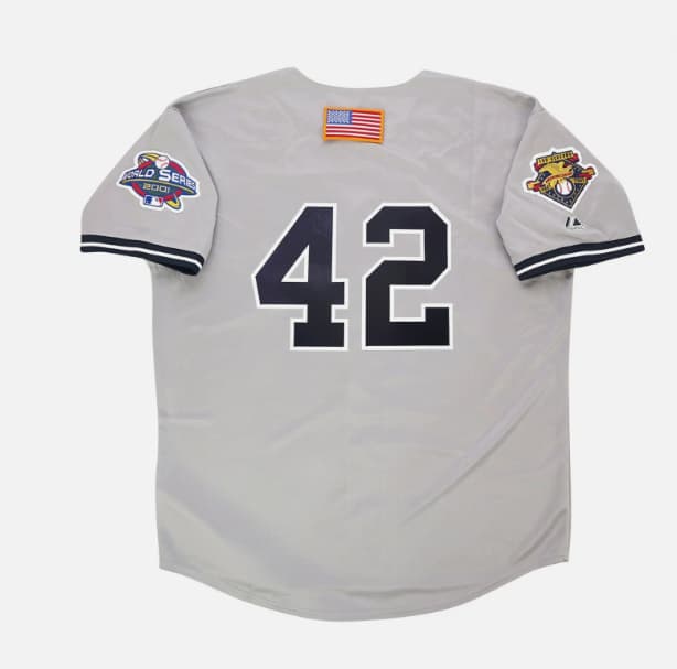 Mariano Rivera 2001 New York Yankees Grey World Series Road Jersey Men's