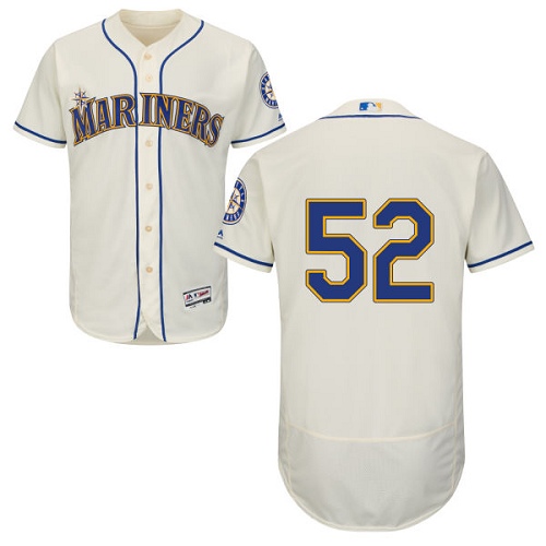 Mariners #52 Carlos Ruiz Cream Flexbase Authentic Collection Stitched MLB Jersey