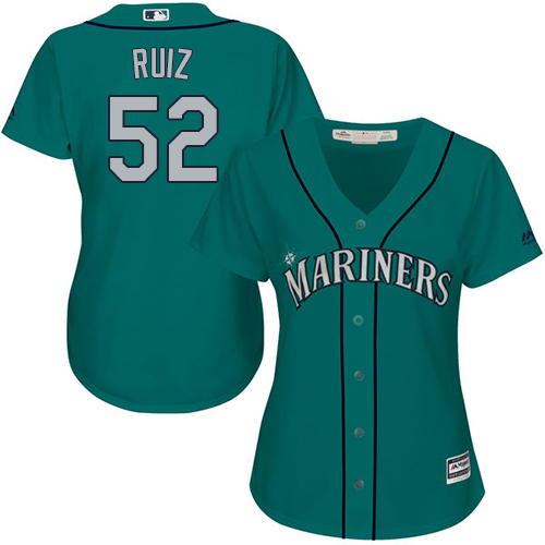 Mariners #52 Carlos Ruiz Green Alternate Women's Stitched MLB Jersey