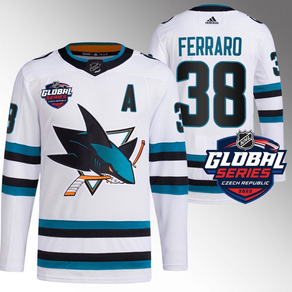Mario Ferraro San Jose Sharks Primegreen White 2022 Global Series Jersey