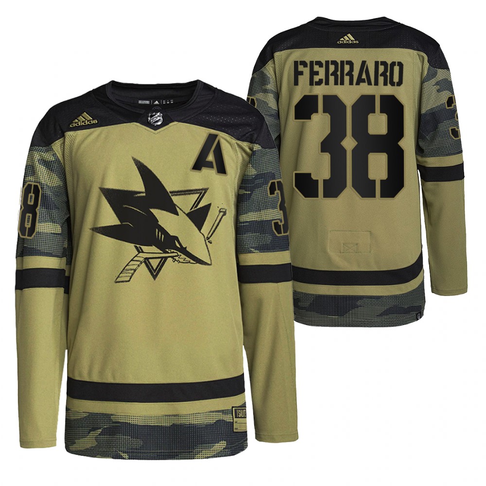 Mario Ferraro Sharks Military Appreciation Jersey Camo Authentic Practice