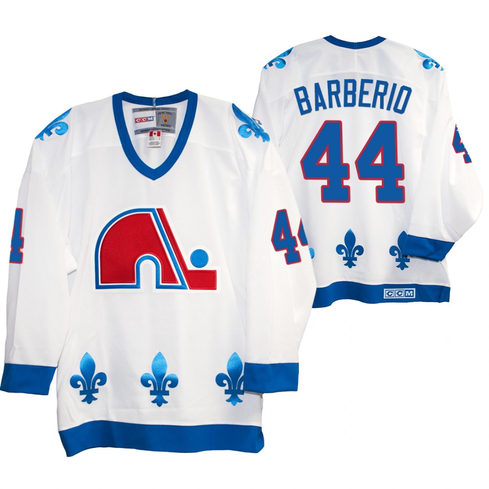 Mark Barberio Quebec Nordiques Heritage Vintage Replica Jersey White