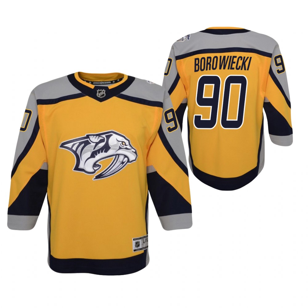 Mark Borowiecki Nashville Predators 2021 Reverse Retro Gold Youth Jersey Special Edition