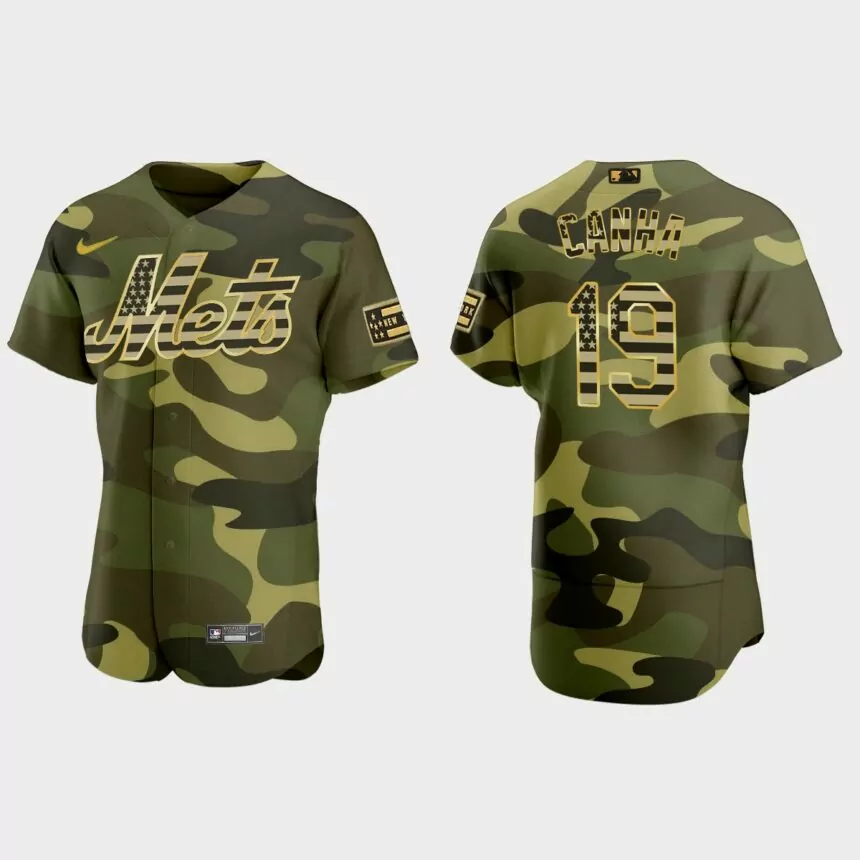 Mark Canha New York Mets 2022 Armed Forces Day Jersey – Camo
