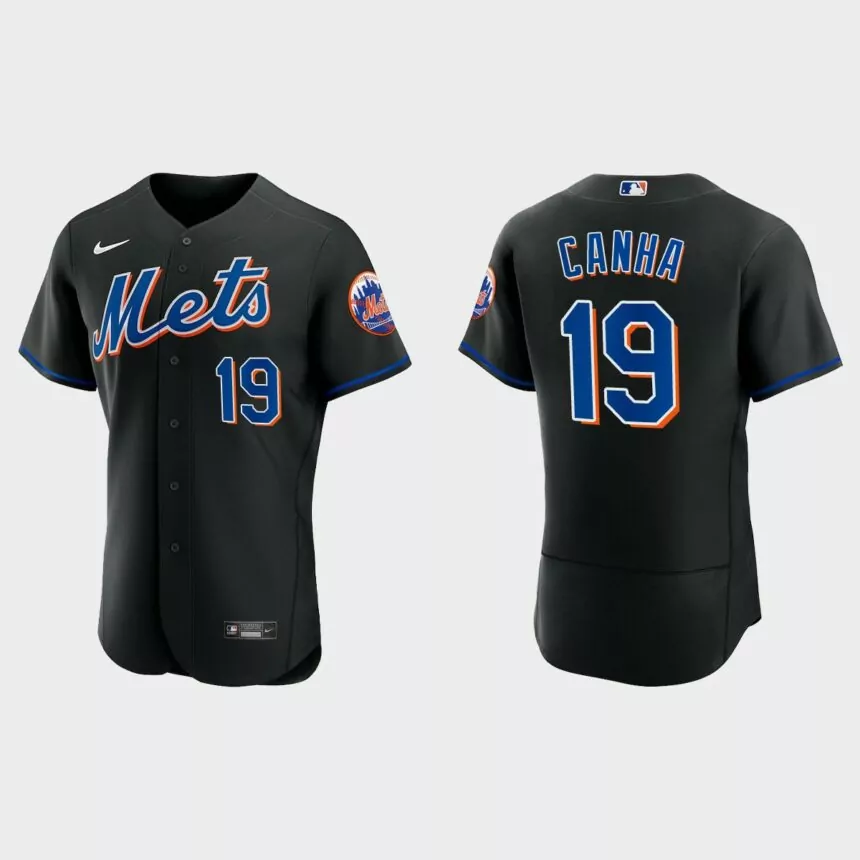 Mark Canha New York Mets Authentic Alternate Jersey – Black