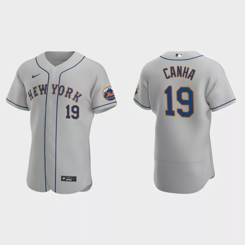 Mark Canha New York Mets Authentic Road Jersey – Gray