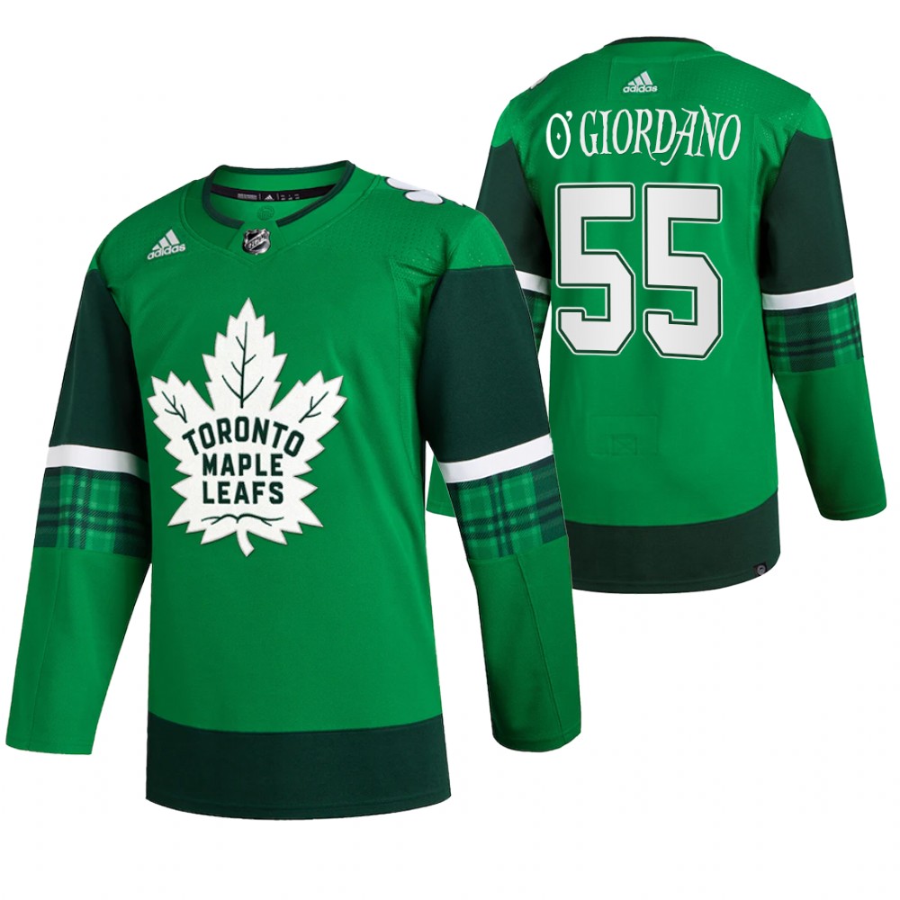 Mark Giordano 2022 St. Patrick Maple Leafs Green #55 Jersey