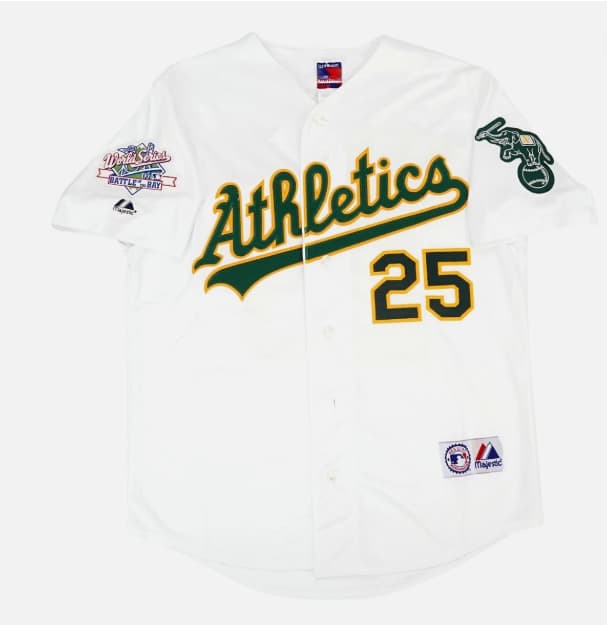 Mark McGwire Oakland Athletics 1989 World Series Home White Jersey Men's