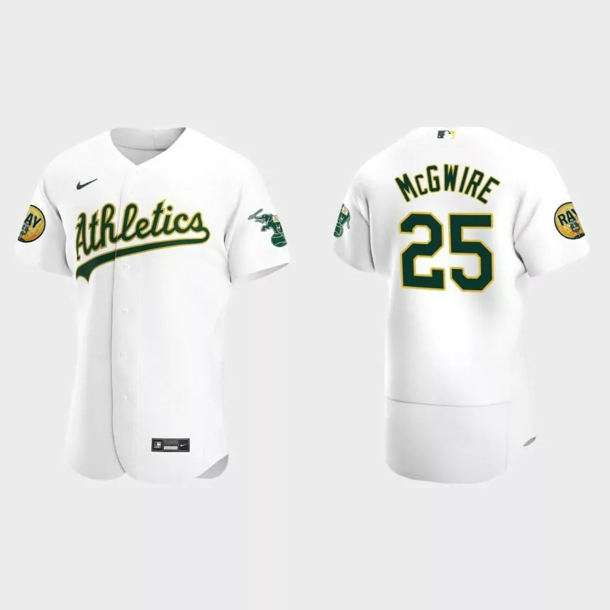 Mark McGwire Oakland Athletics 2022 Ray Fosse Patch Authentic Jersey – White