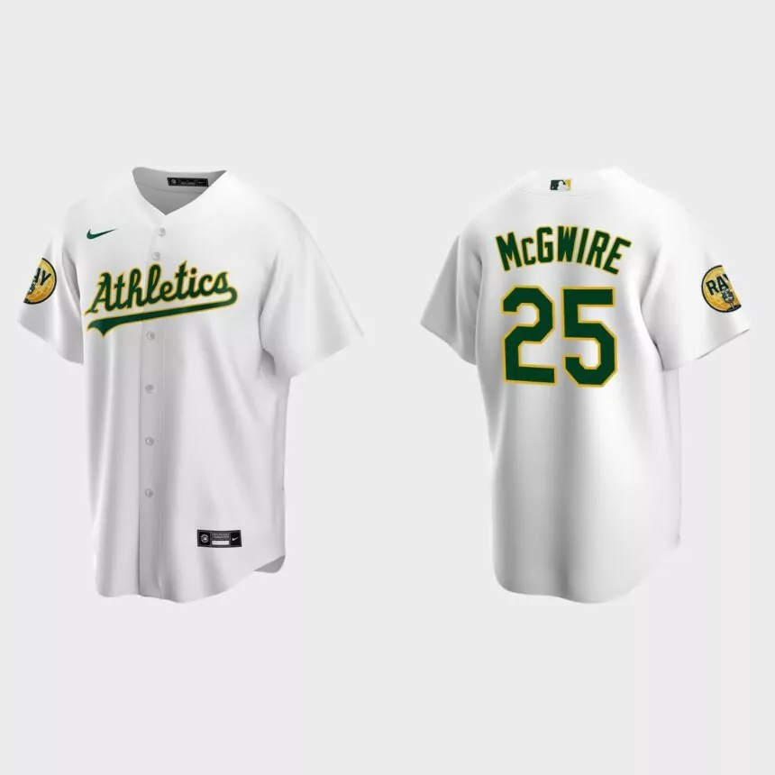 Mark McGwire Oakland Athletics 2022 Ray Fosse Patch Replica Jersey – White