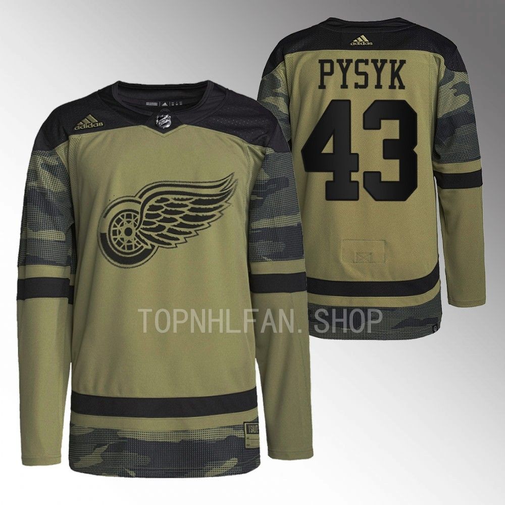 Mark Pysyk 2022 Detroit Red Wings Camo Veterans Day Warmup Jersey