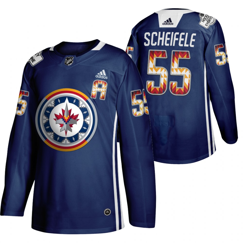 Mark Scheifele Jets 2020 WASAC Night Indigenous Heritage Navy Jersey