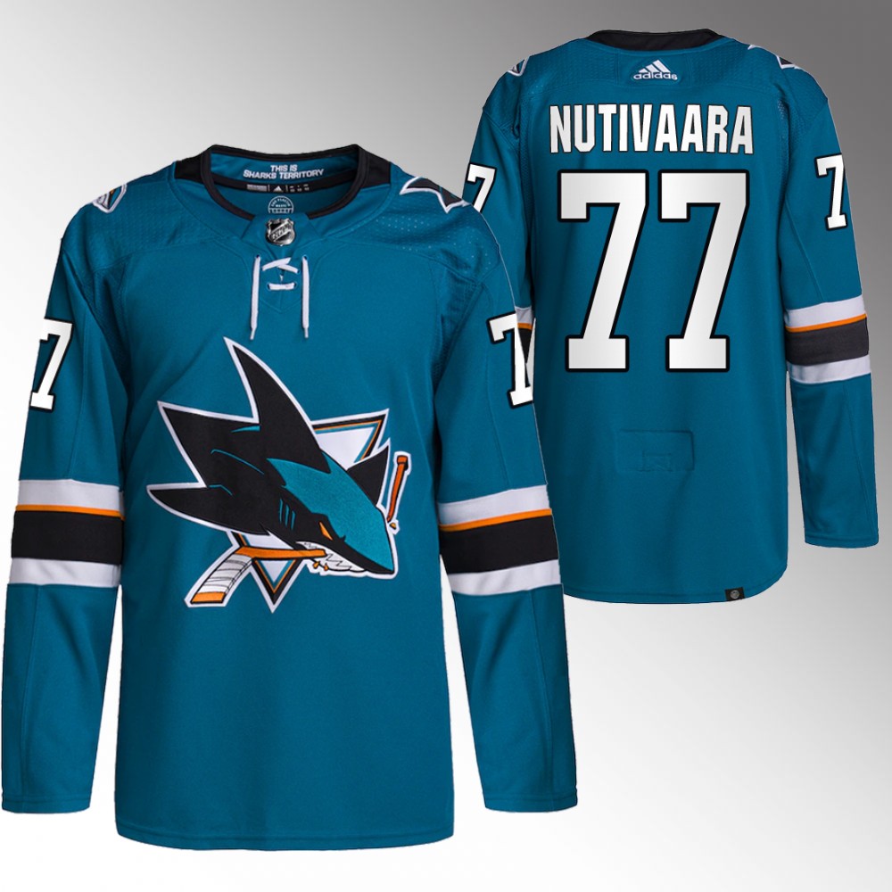 Markus Nutivaara San Jose Sharks Teal Primegreen Authentic Home Jersey