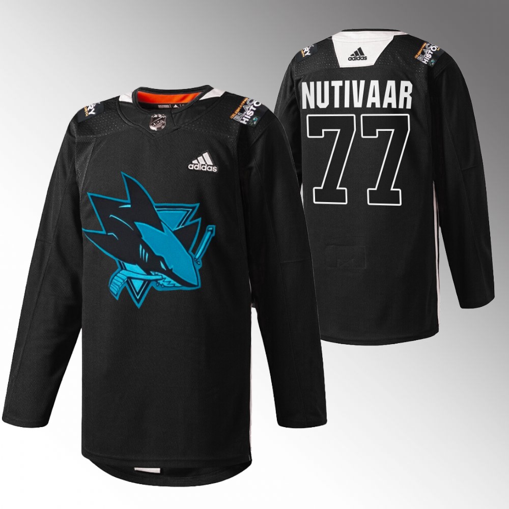 Markus Nutivaara Sharks Black History Month Jersey Black Warmup