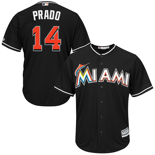 Marlins #14 Martin Prado Black Cool Base Stitched Youth MLB Jersey