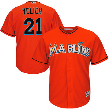 Marlins #21 Christian Yelich Orange Cool Base Stitched Youth MLB Jersey