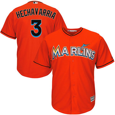 Marlins #3 Adeiny Hechavarria Orange Cool Base Stitched Youth MLB Jersey