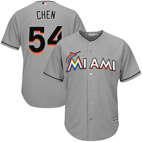Marlins #54 Wei-Yin Chen Grey Cool Base Stitched Youth MLB Jersey