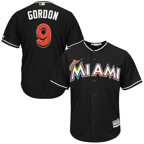 Marlins #9 Dee Gordon Black Cool Base Stitched Youth MLB Jersey