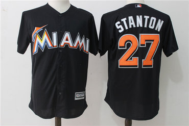 Marlins 27 Giancarlo Stanton Black Cool Base Jersey