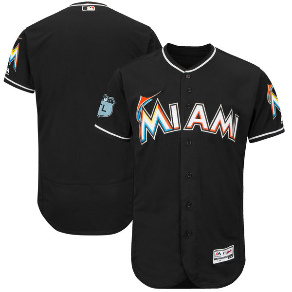 Marlins Blank Black 2017 Spring Training Flexbase Jersey