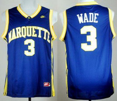 Marquette Golden Eagles 3# Dwyane Wade Navy Blue College Basketball NCAA Jerseys