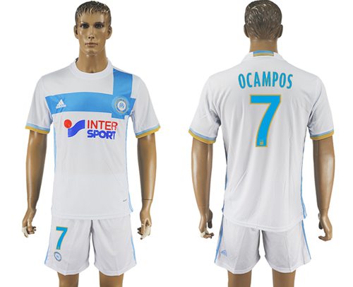 Marseille #7 Ocampos Home Soccer Club Jersey