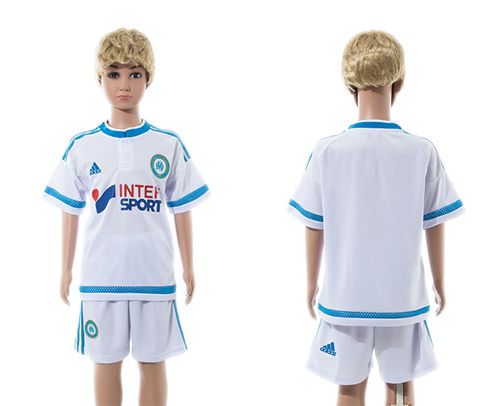 Marseille Blank Home Kid Soccer Club Jersey
