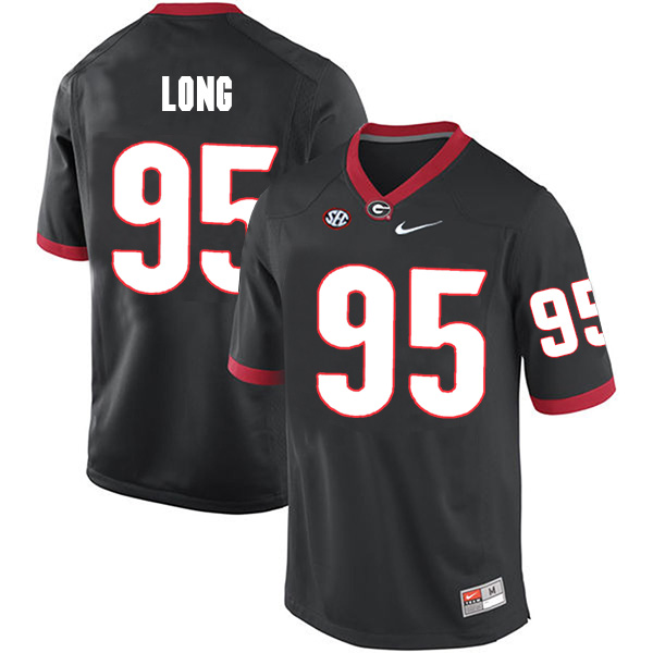 Marshall Long Georgia Bulldogs Men's Jersey - #95 NCAA Black Limited Home