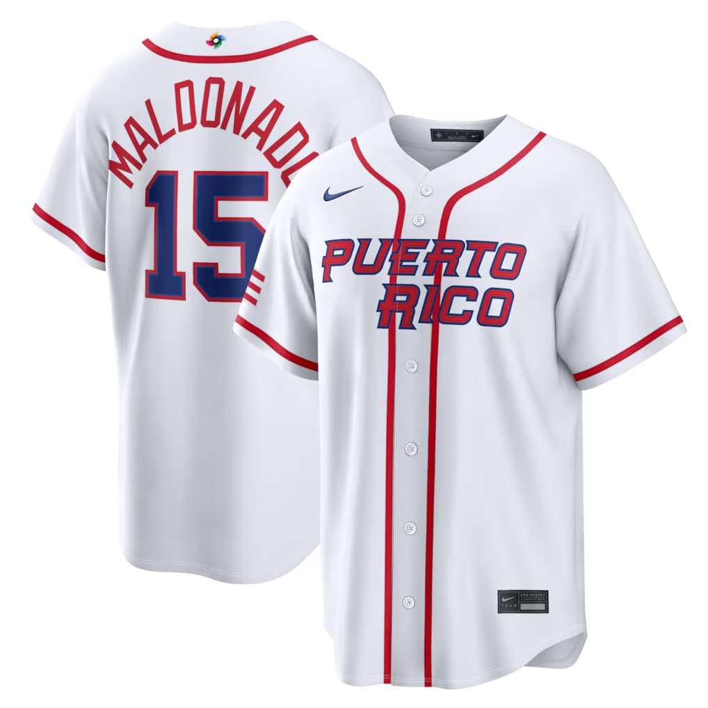 Martín Maldonado Puerto Rico Baseball Nike 2026 World Baseball Classic Home Stadium Jersey - White