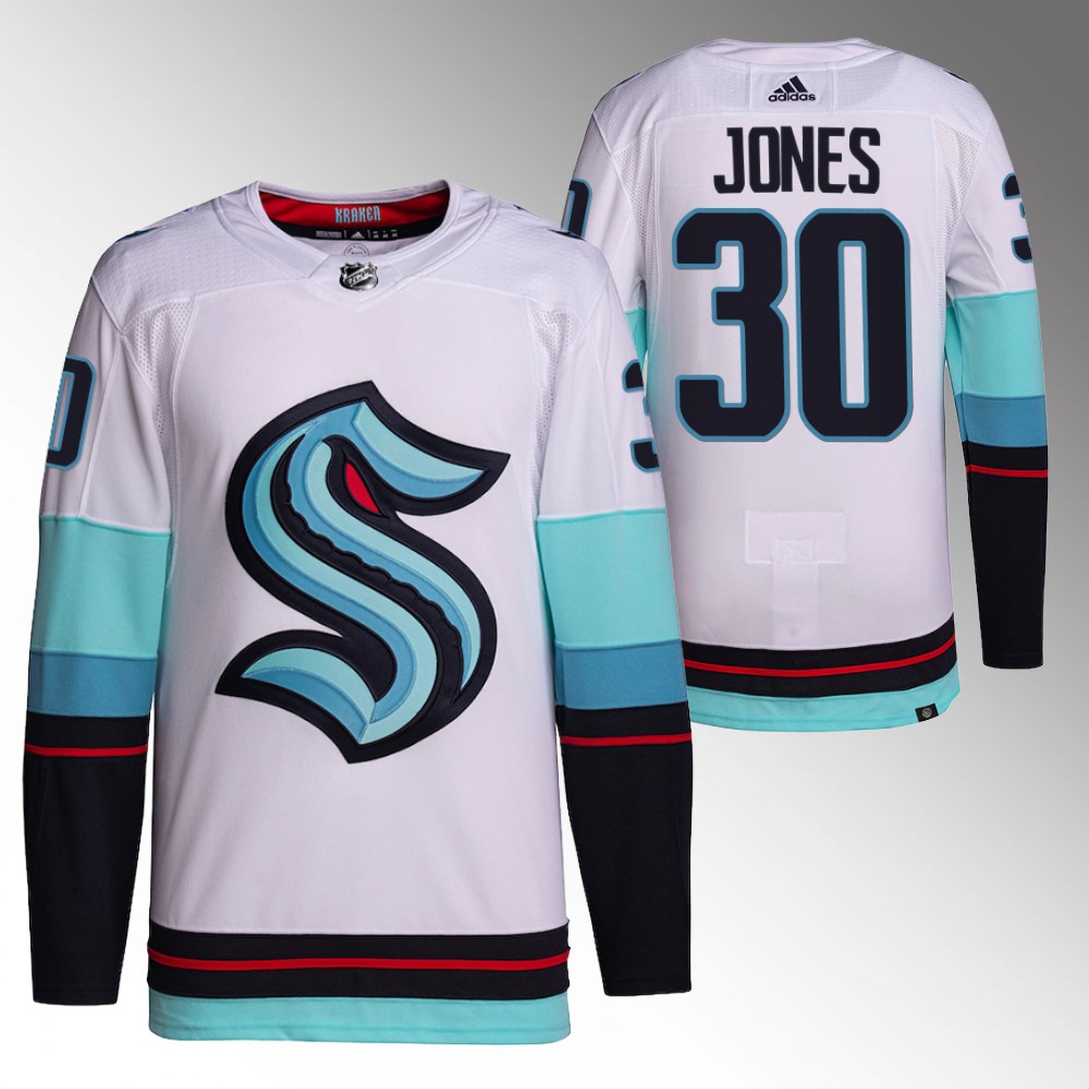 Martin Jones 2022 Seattle Kraken White Primegreen Authentic Away Jersey