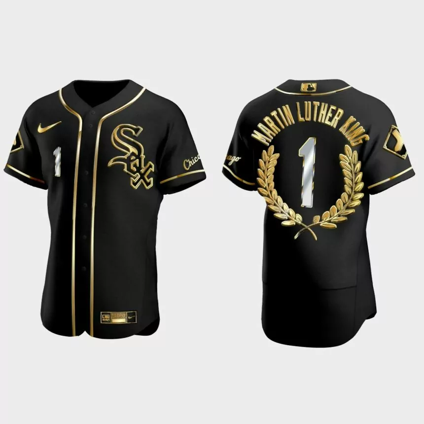 Martin Luther King Chicago White Sox Golden Edition Jersey – Black