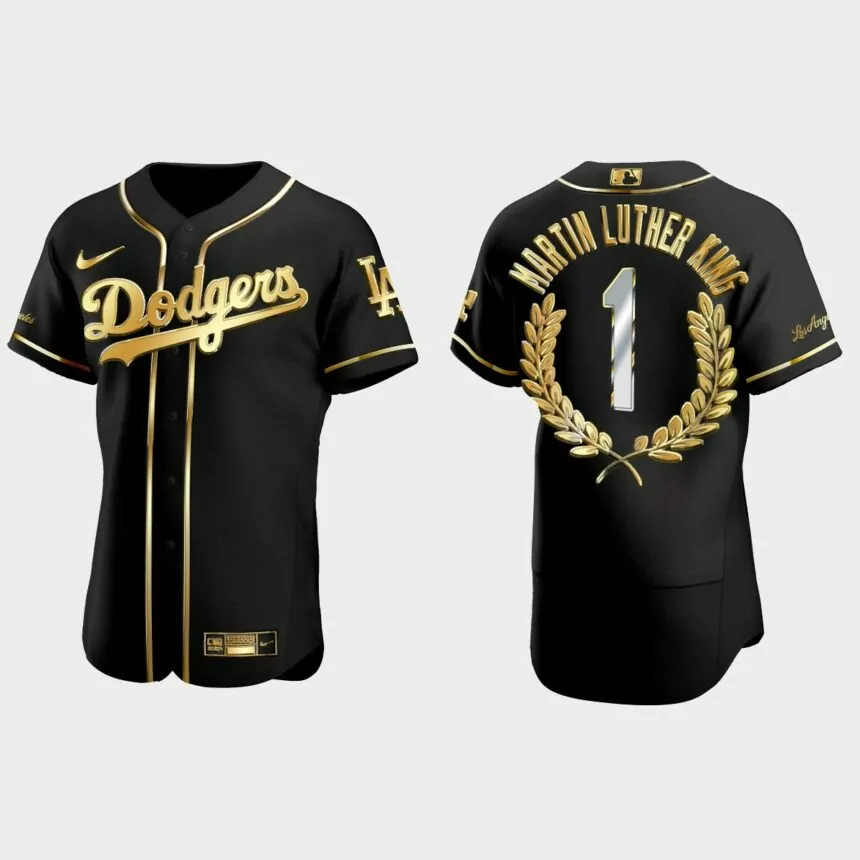 Martin Luther King Los Angeles Dodgers Golden Edition Jersey – Black