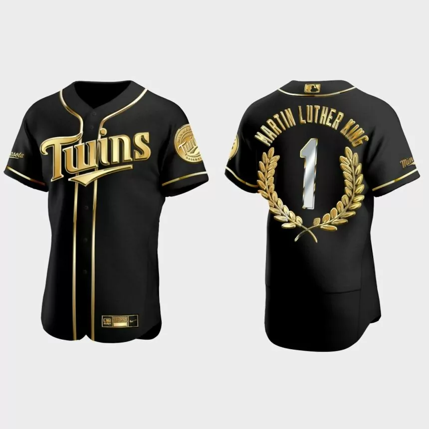 Martin Luther King Minnesota Twins Golden Edition Jersey – Black