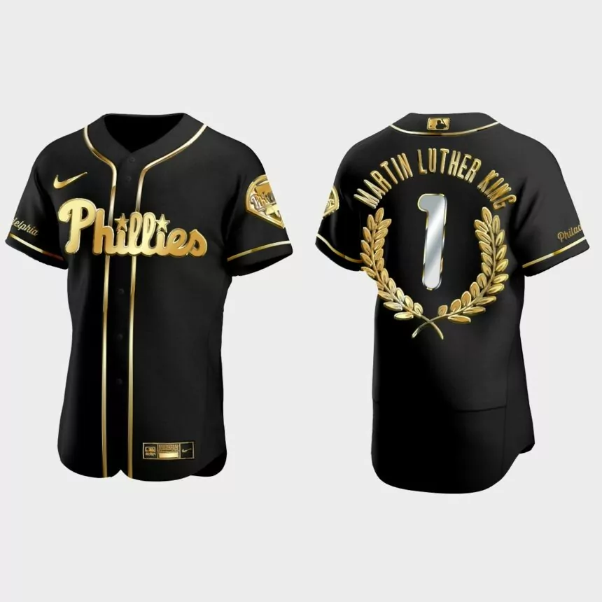 Martin Luther King Philadelphia Phillies Golden Edition Jersey – Black