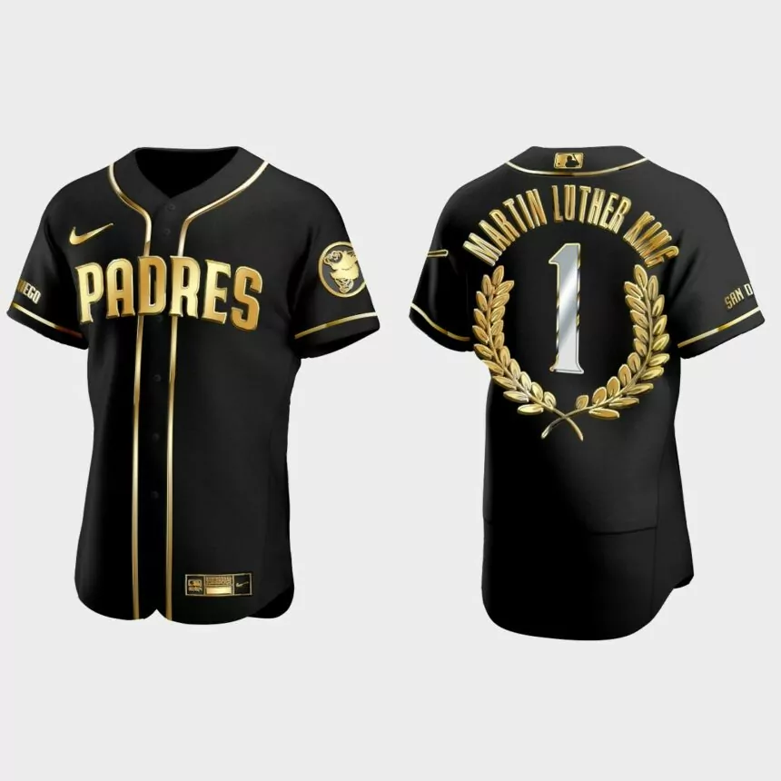 Martin Luther King San Diego Padres Golden Edition Jersey – Black