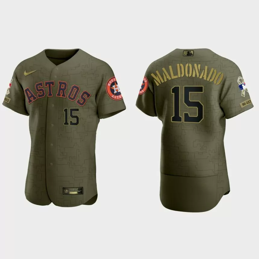 Martin Maldonado Houston Astros 2021 Salute to Service Digital Camo Jersey – Green
